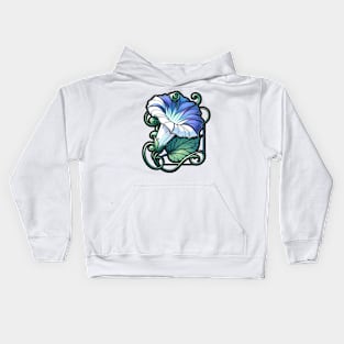 Art Nouveau Morning Glory September Birth Month Flower Kids Hoodie